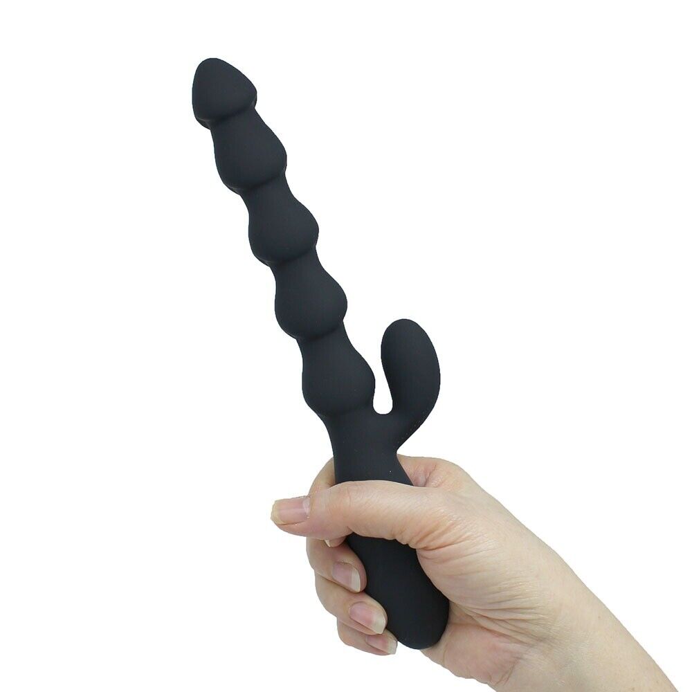 Bendable G-spot Clit Anal Rabbit Vibrator Beads Prostate Massager Sex Toys