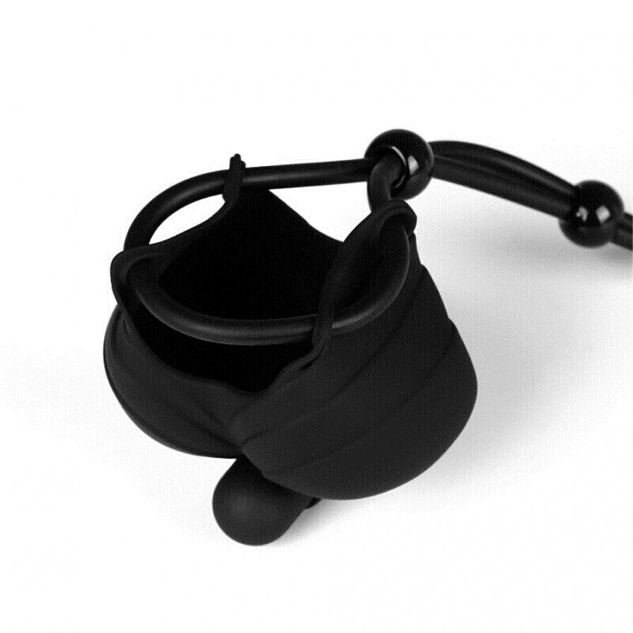 Vibrating Ball Testicle Scrotum Pouch Cinch Penis Cock Ring Male Enhancer Sextoy