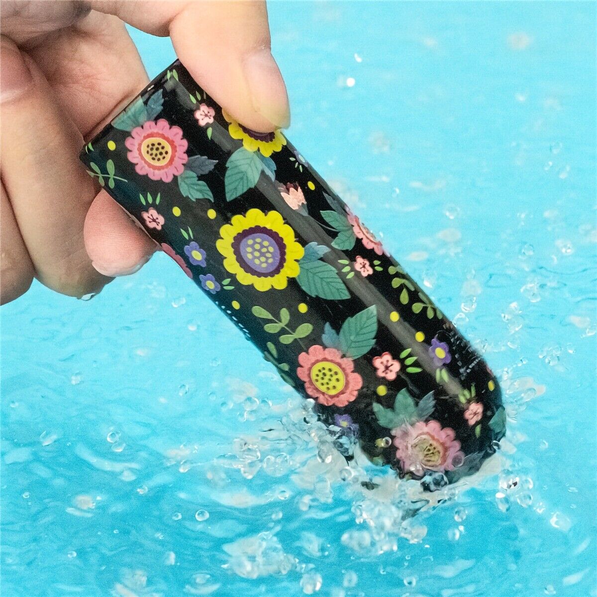 Rechargeable Floral Pattern Power Bullet Vibrator Beginner Sex Toys for Women