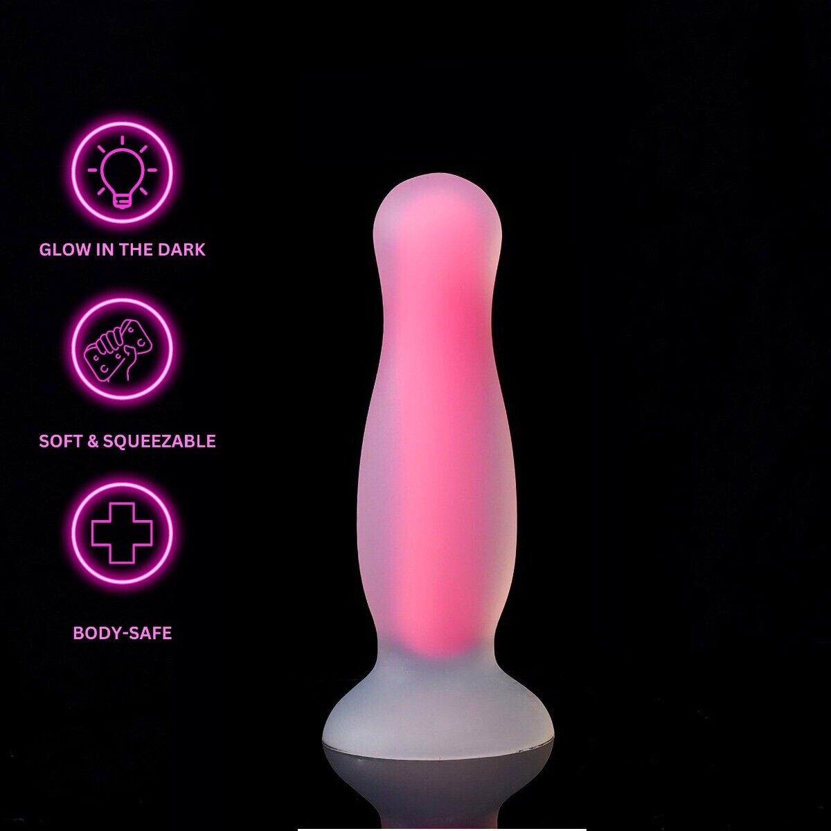 5" Glow-in-the-Dark Silicone Anal Butt Plug Dildo with Suction Cup Anal Sex Toys