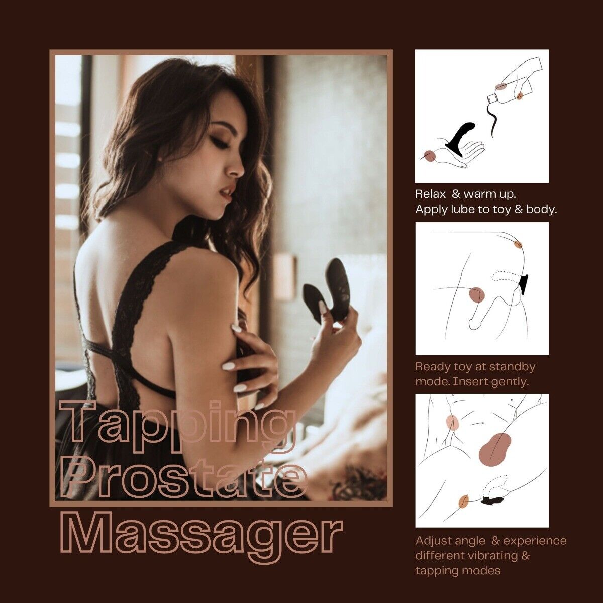 Wireless Remote Control Vibrating Tapping Prostate Massager P-spot Anal Vibrator