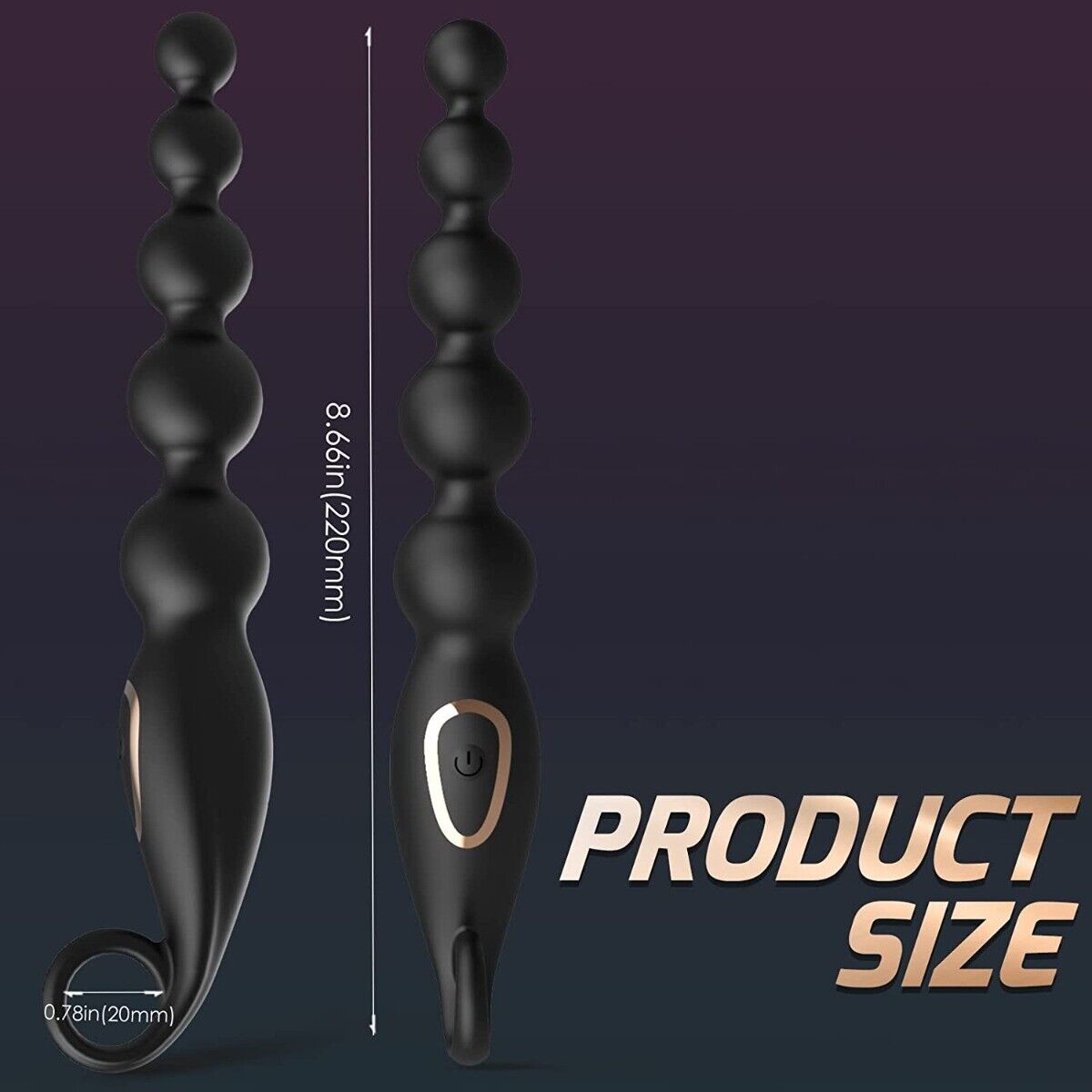 Silicone Vibrating Anal Beads Butt Plug Vibrator Sex Toys for Men Women Couples