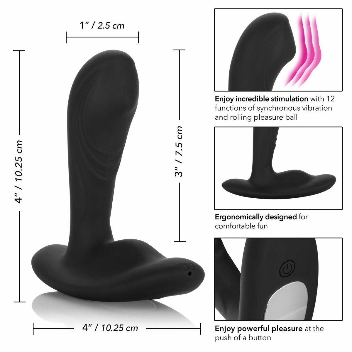 Vibrating Prostate Massager with Rolling Tip Anal Plug Vibrator Stimulator