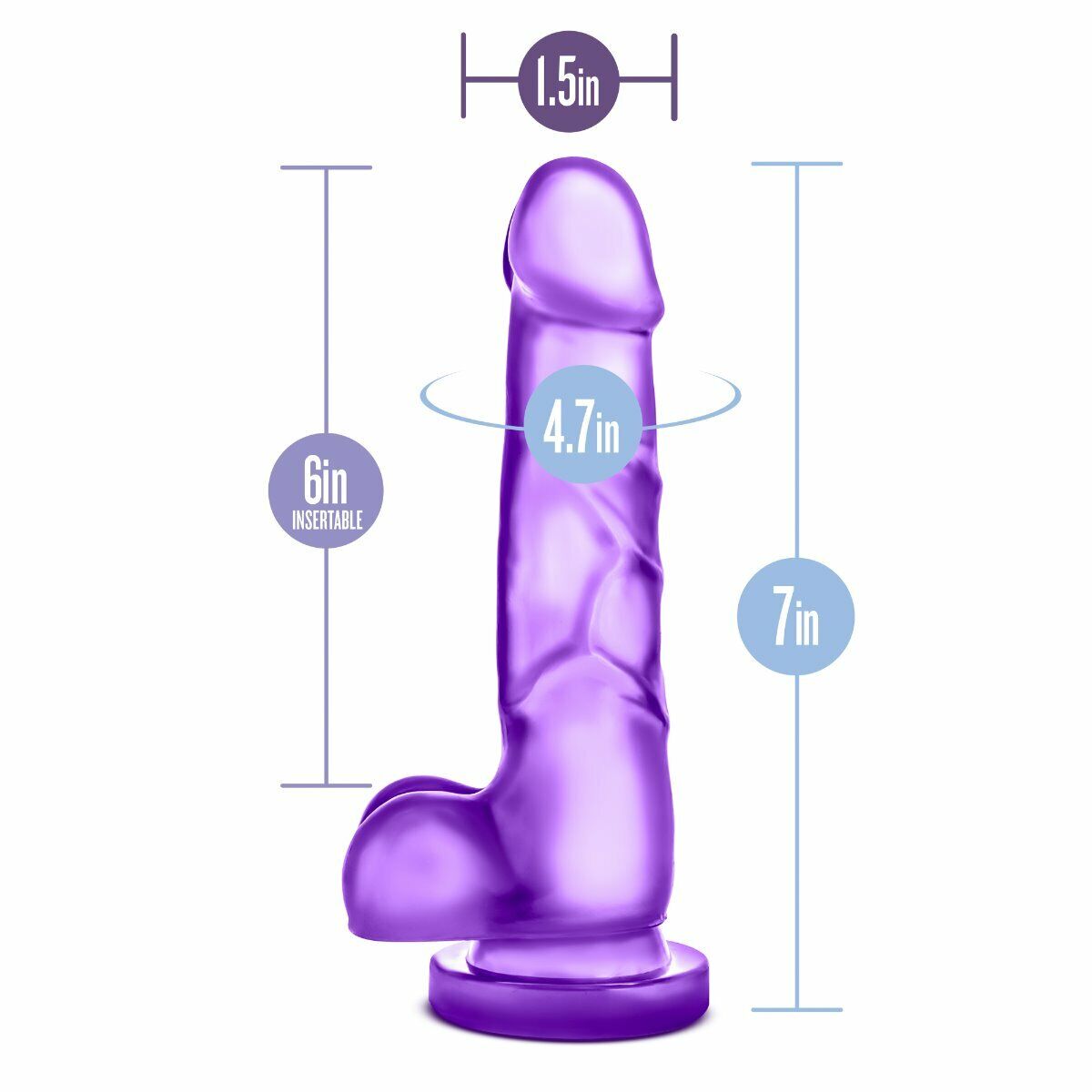 Beginner Realistic Jelly G-spot Anal Dildo Dong Cock with Balls and Suction Cup