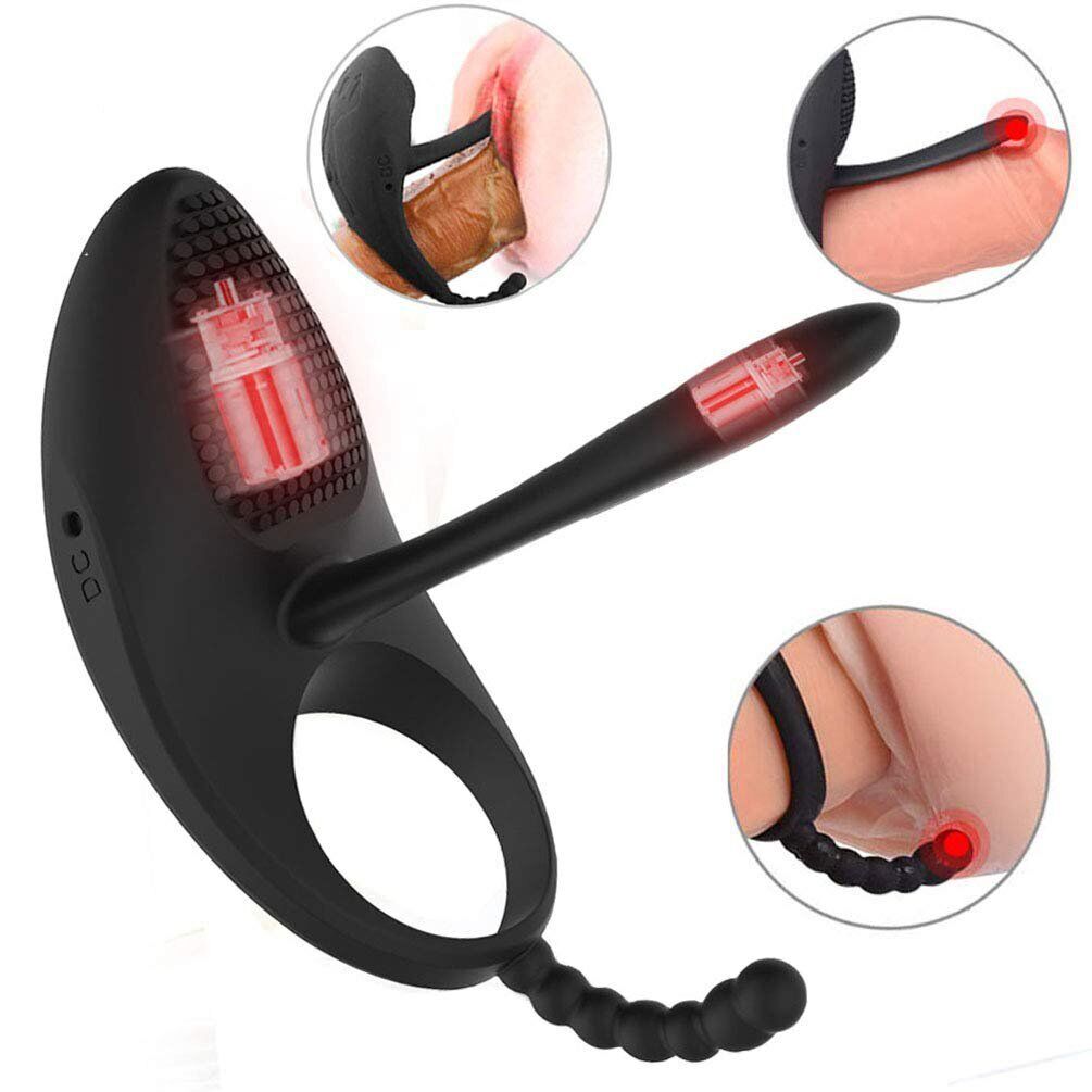 Silicone Vibrating Penis Cock Ring Male Enhancer Sex Toys for Men Women Couples