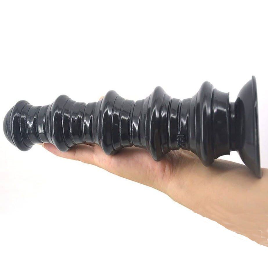 8" Large Ribbed Anal Dildo Butt Plug Anal Stretcher Dilator Expending Sex Toys