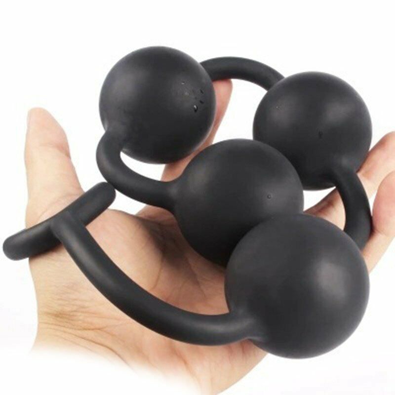 Solid Silicone Big Huge Extra Large XL Anal Beads Butt PLug Anal Sex Trainer