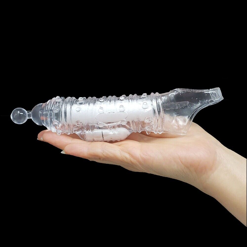 Vibrating Penis Extension Sleeve Extender Sleeve Enhancer Enlarger Cock Cage