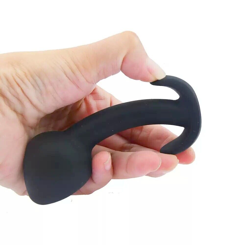 Silicone Curved Wearable Anal Butt Plug Prostate Massager Probe Stimulator