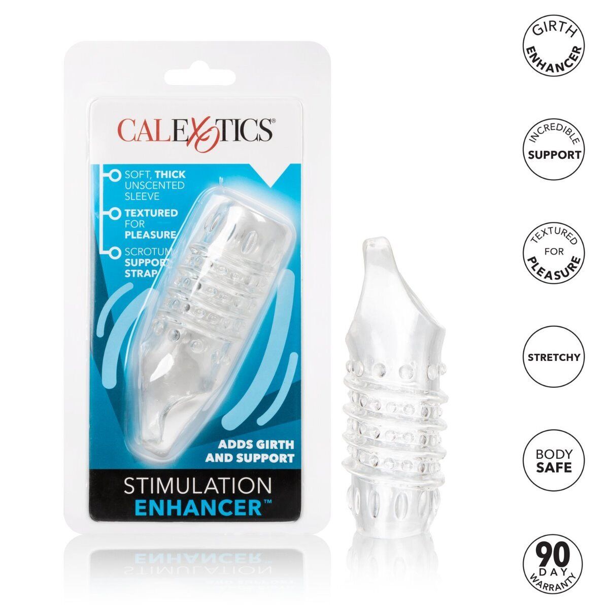 Stimulation Enhancer Textured Thick Penis Sleeve Cock Sheath Extension