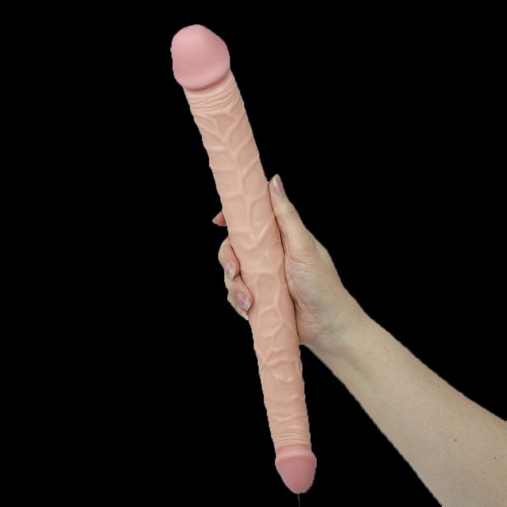 14" Flexible Realistic G Spot Anal Double Penetrator Ended Dildo Dong DP Sex Toy