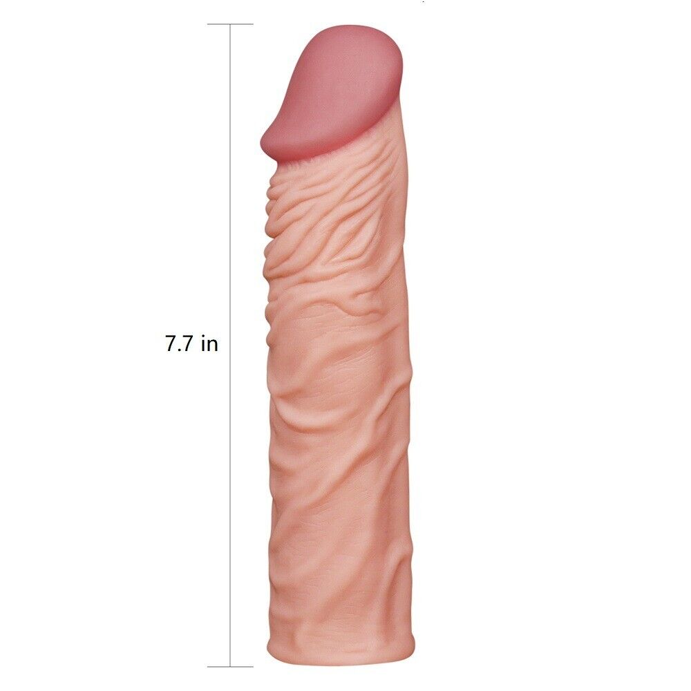 Penis Extension Extender Sleeve Add 2" Cock Length Girth Enhancer Enlarger