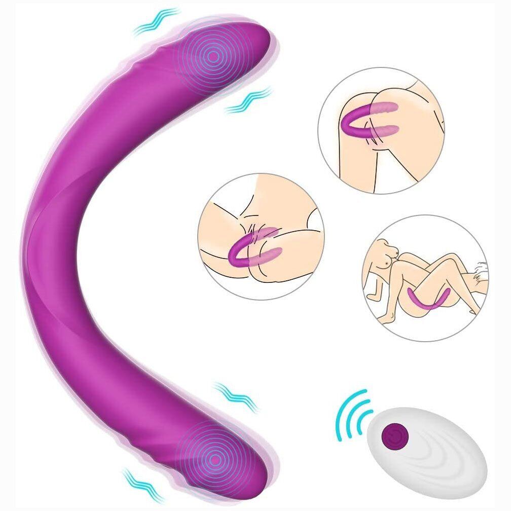 Wireless Flexible Double Ended G-spot Anal Vibrator Dildo Dong Sex-toy for Women