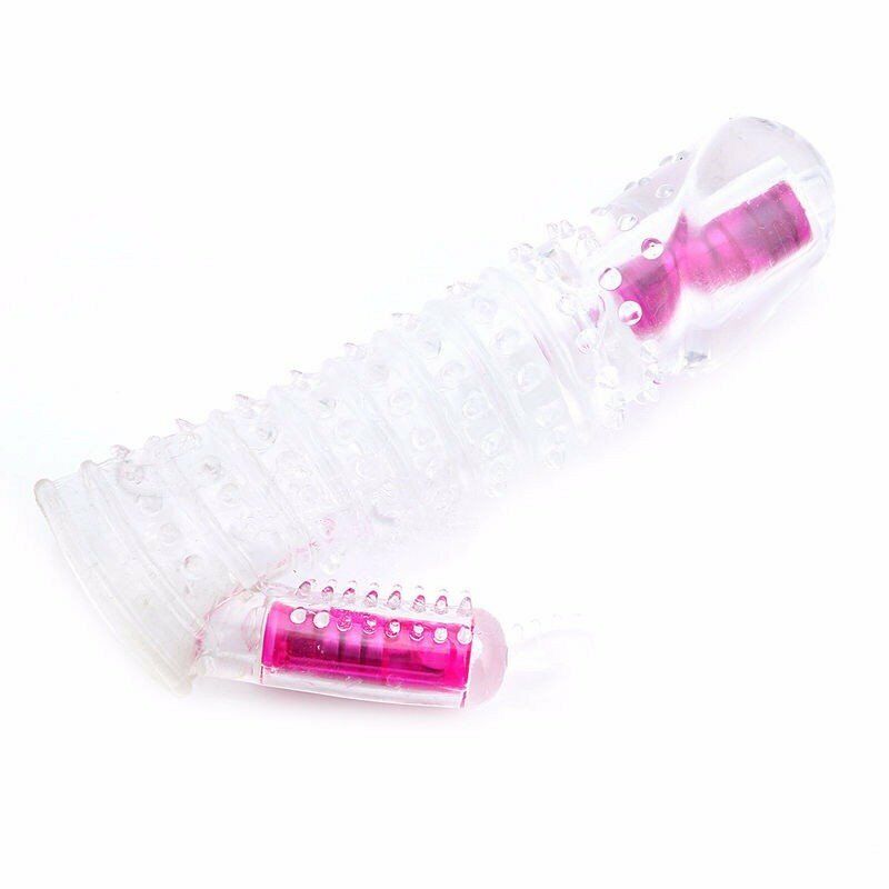 Add 2" Vibrating Penis Extension Extender Cock Sleeve Girth Enhancer Enlarger