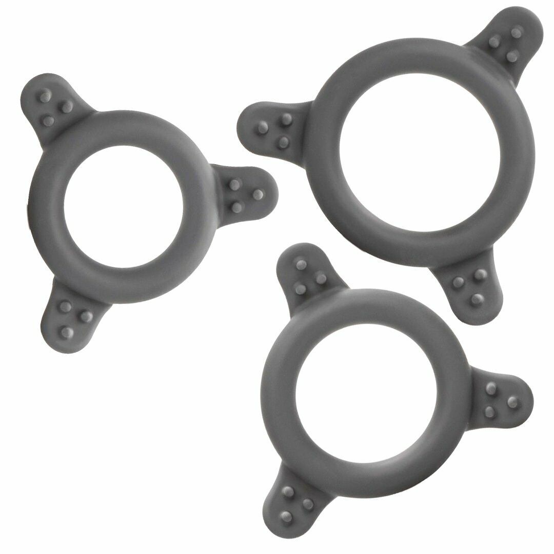 Silicone Male Penis Erection Enhancing Prolong Cock Ring Set Small Medium Large