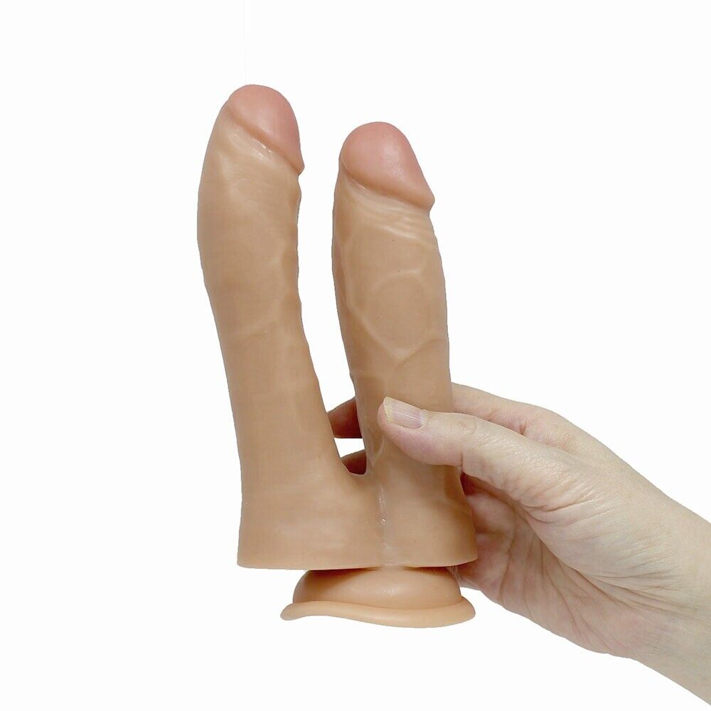 Realistic Vaginal Anal G-spot DP Sex Toy Dildo Dong Double Penetrator