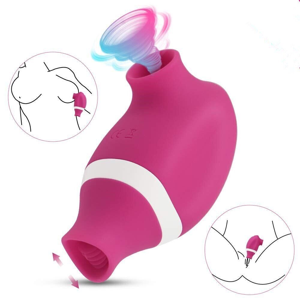 Sucking Licking Tongue Clit Nipple Vibrator Stimulator Sex Toys for Women Couple