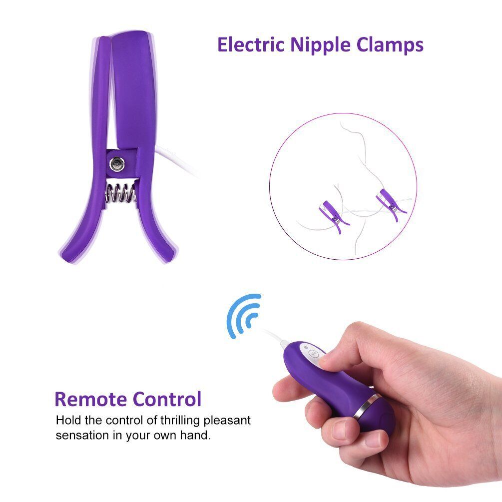 Vibrating Breast Nipple Clamps Clit Clip SM Bondage Sex-toys for Couple Women