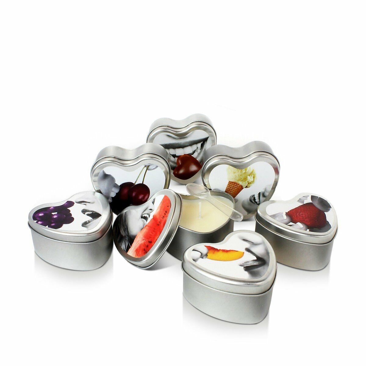 Earthly Body Edible Heart Massage Oil Candle Watermelon Flavored Scented 4.7oz