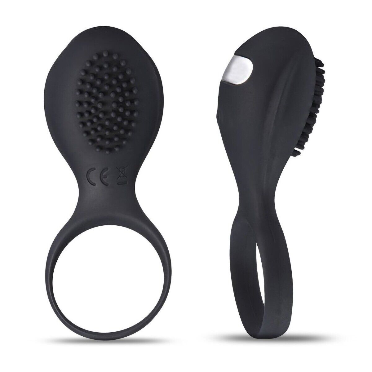 Rechargeable Silicone Clit Stimulator Penis Cock Ring Sex Toys for Men Couples