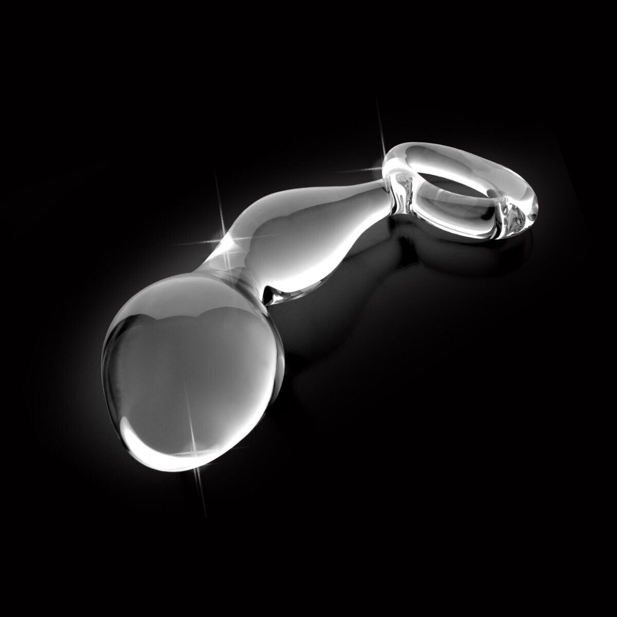 Curved Glass Anal Sex P-spot Proble Butt Plug Prostate Massager for Men