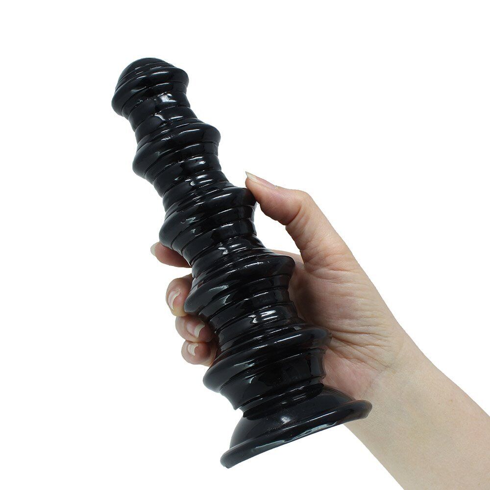 8" Large Ribbed Anal Dildo Butt Plug Anal Stretcher Dilator Expending Sex Toys