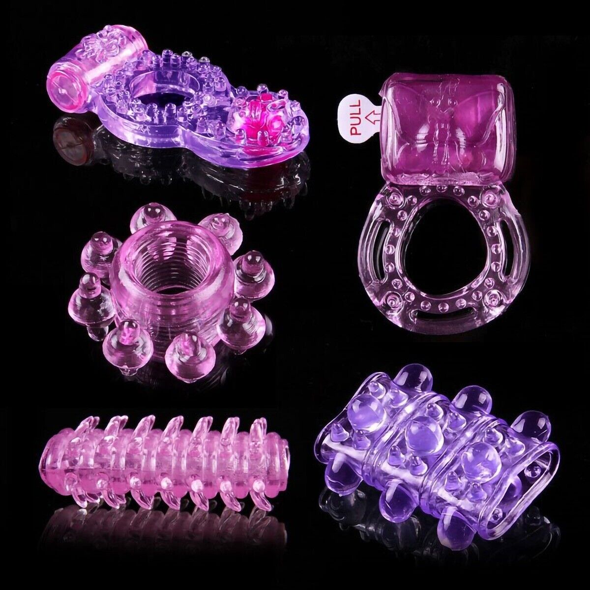 Disposable Stretchy Vibrating Cock Ring Penis Sleeve Sex-toys for Men Couples