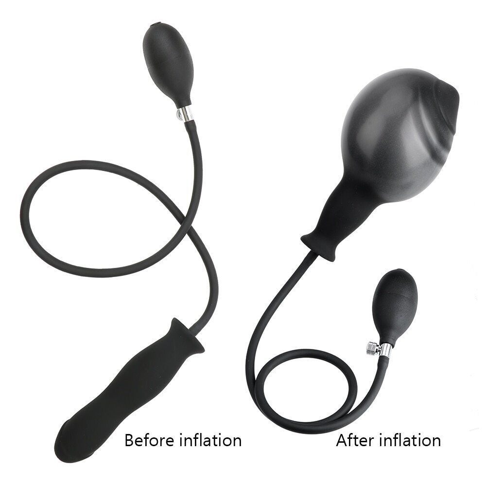 Inflatable Realistic Anal Dildo Butt Plug Balloon Pump Anal Sex Toys