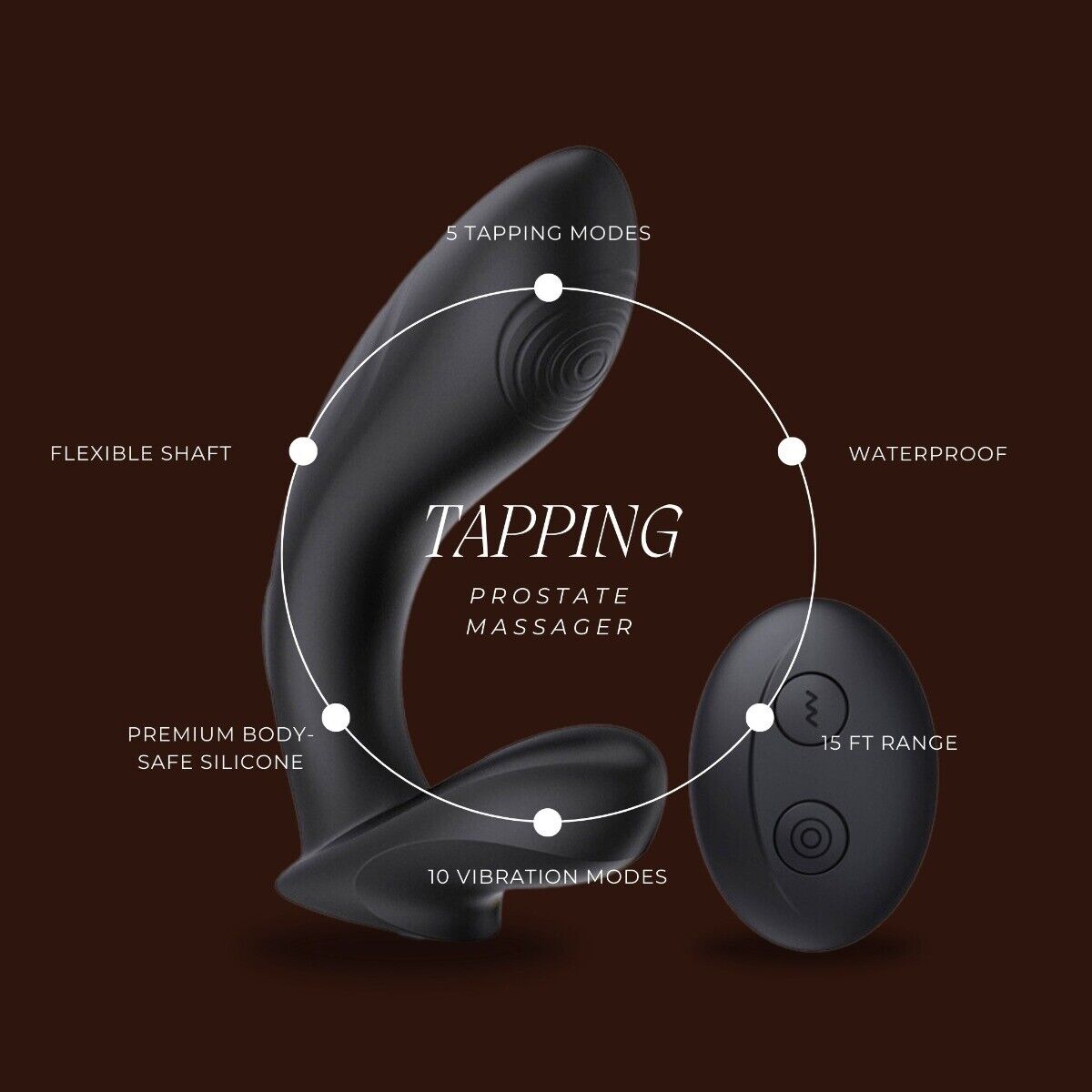 Wireless Remote Control Vibrating Tapping Prostate Massager P-spot Anal Vibrator