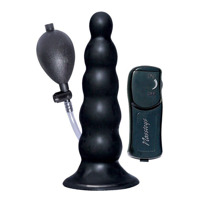 Ram Inflatable Vibrating Anal Expander Expandable Balloon Butt Plug Dildo Dong