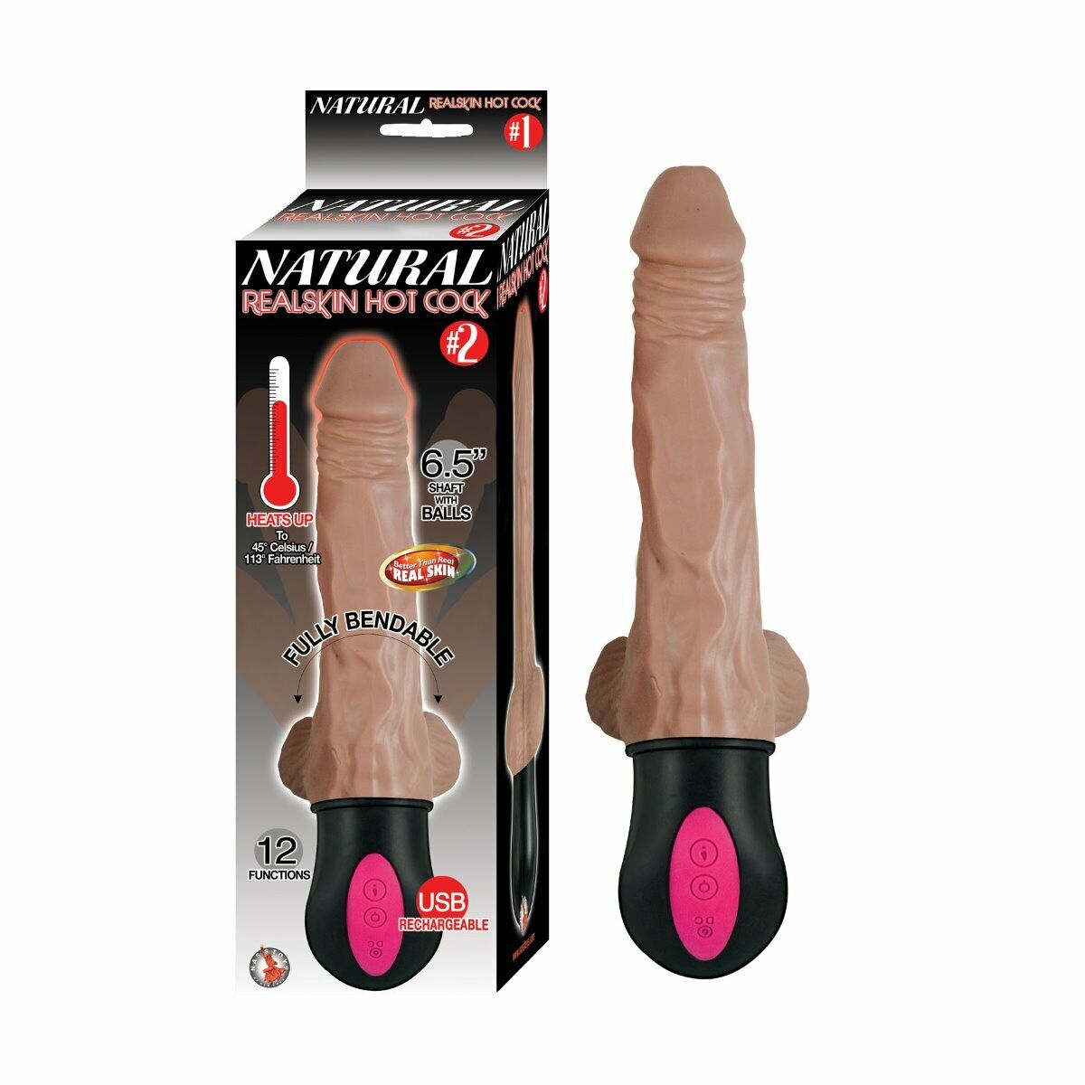 Rechargeable Vibrating Warming Realistic Black Cock Vibe G-spot Anal Dildo Dong