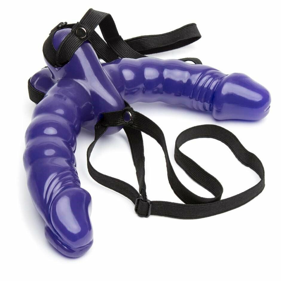 Double Ended Penetration Penetrator Strap-on G-spot Dildo Dong Lesbian Sex Toy