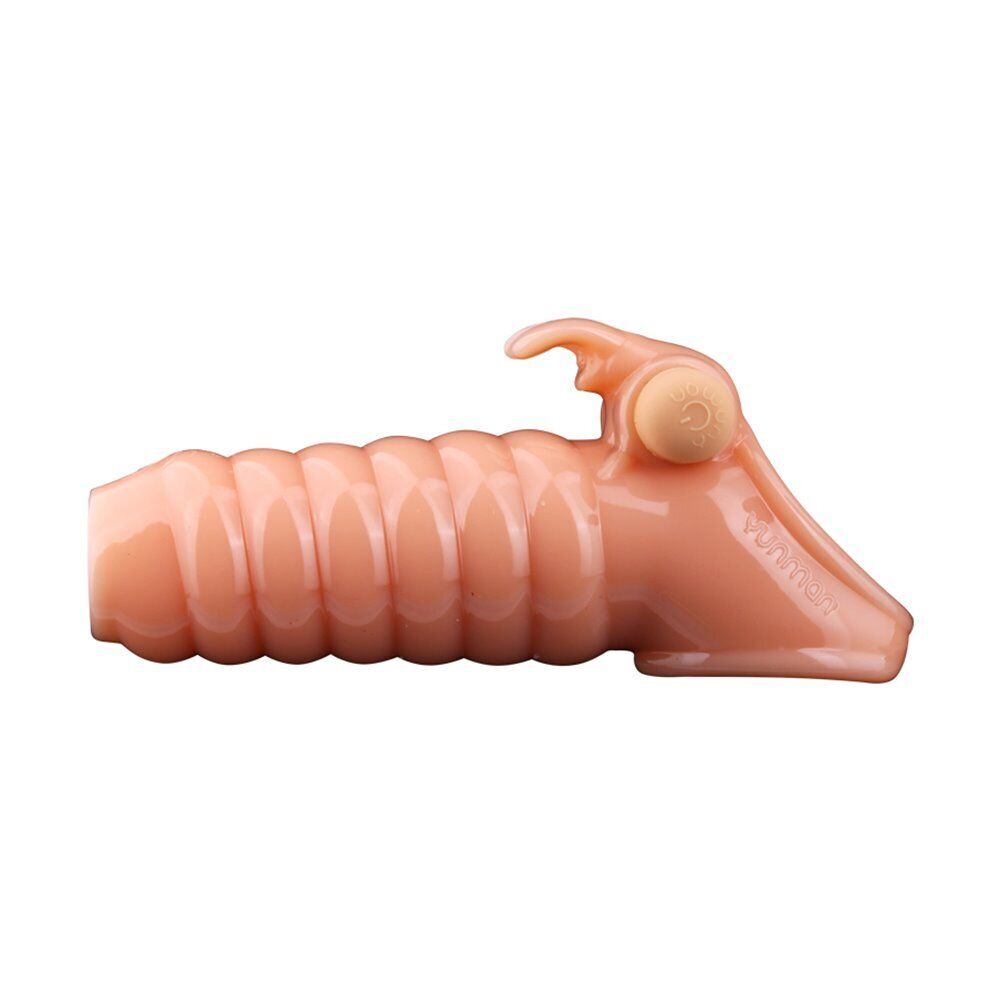 Vibrating Penis Enhancer Enlarger Sheath Extension Sleeve Sex-toy for Men Couple