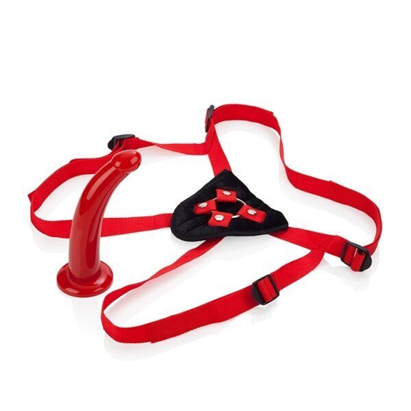 Red Rider Strap-on Harness G-Spot Anal  Sex P-spot Dildo Dong Prostate Massager