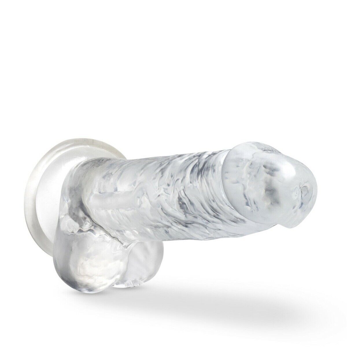 7" Clear Realistic Jelly G-spot Anal Dildo Dong Cock with Balls and Suction Cup
