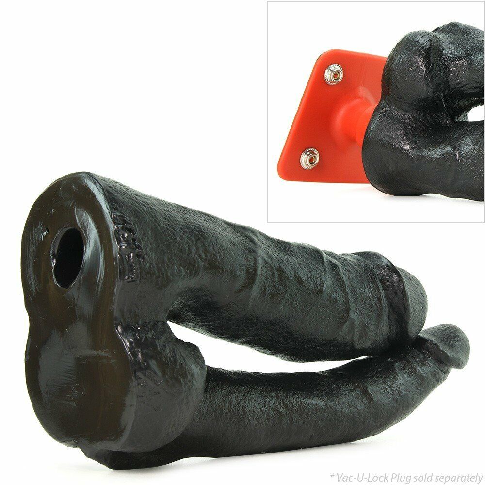 Vac-U-Lock Code Black Double Penetrator Dp Anal Sex Strap-on Attachment Dildo