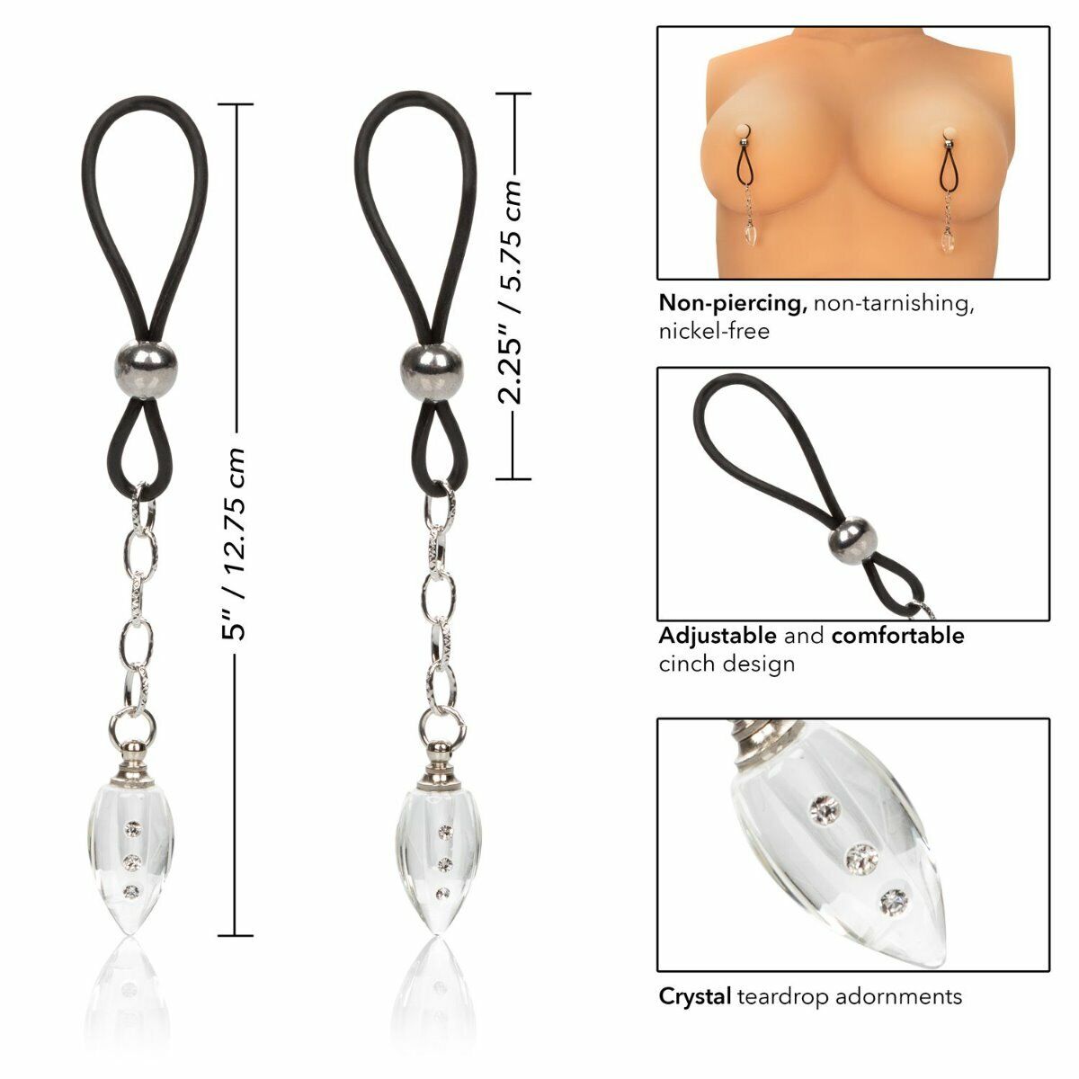 Nipple Play Non-Piercing Nipple Clamps Body Jewelry Bondage Sex Toy for Couples