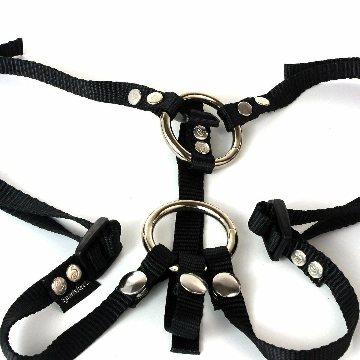Sportsheets Bare As You Dare Black Strap-on Thong Harness w/ 1.5" O Ring