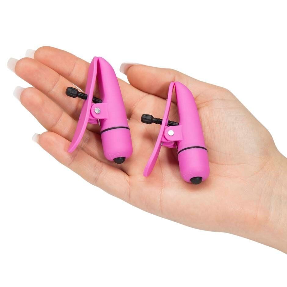 Wireless Cordless Vibrating Nipple Clamps Breast Nipple Play SM Bondage Sex Toy