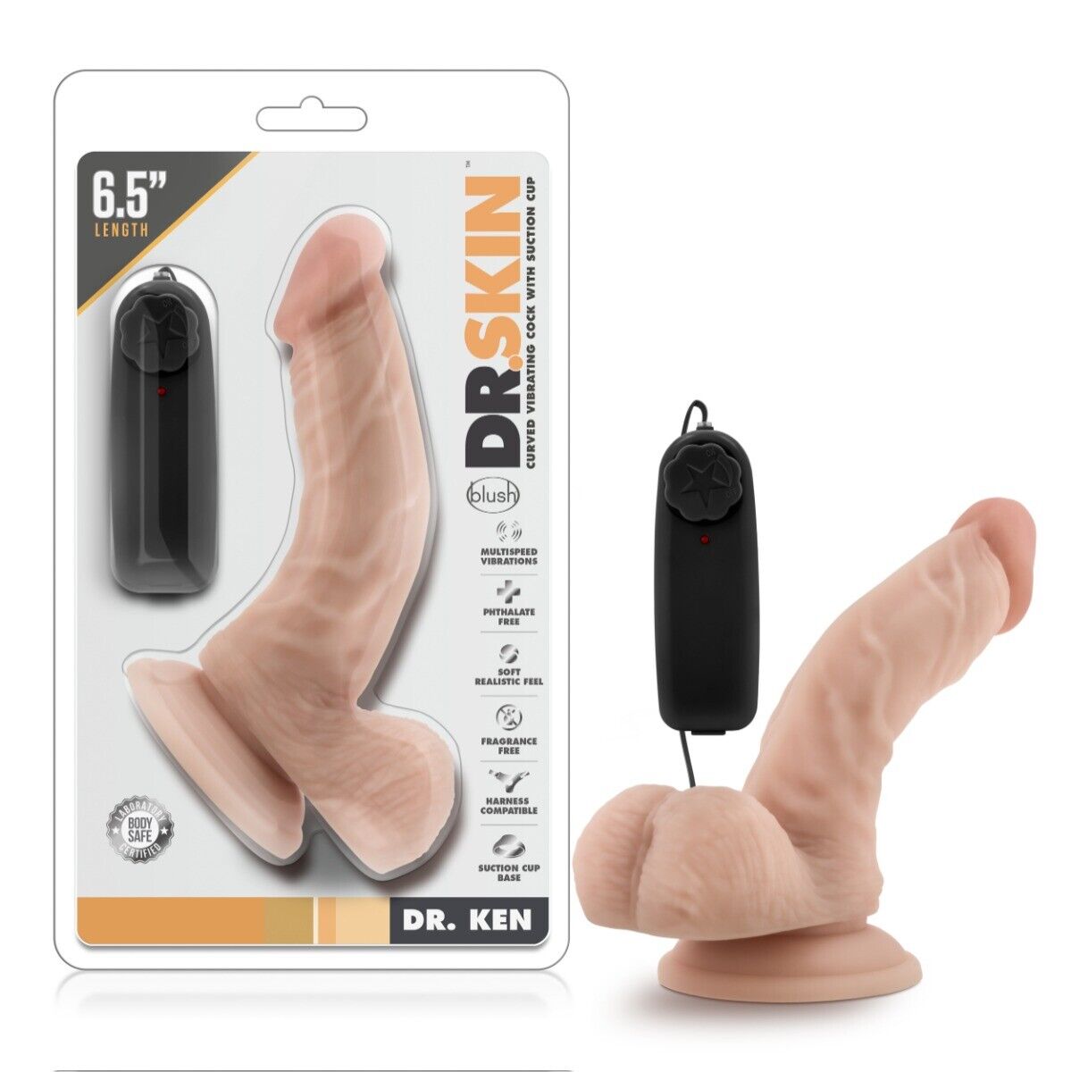 6.5" Realistic Vibrating Dildo Cock Vibrator Strap On Harness Compatible