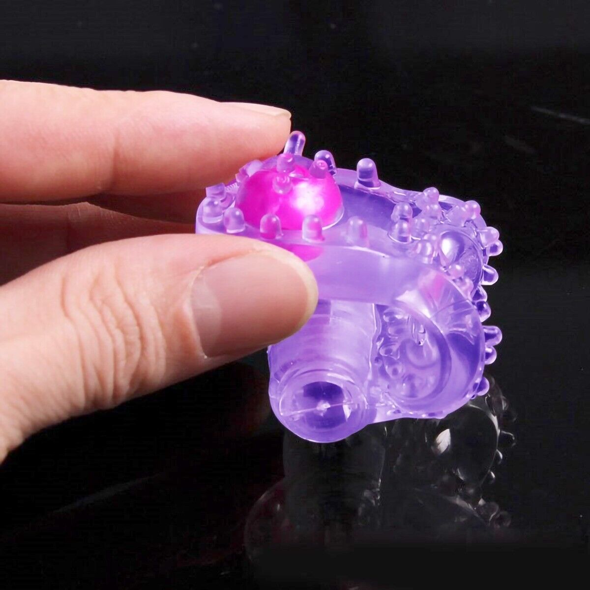 Disposable Stretchy Vibrating Cock Ring Penis Sleeve Sex-toys for Men Couples