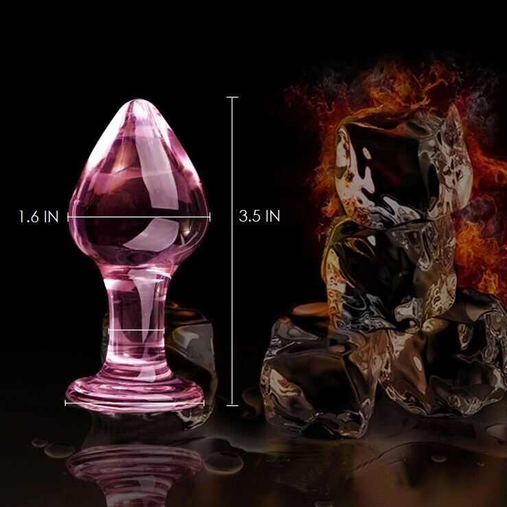 1.6" Width Glass Anal Stretcher Butt Plug Anal Sex Toys for Men Women Couples