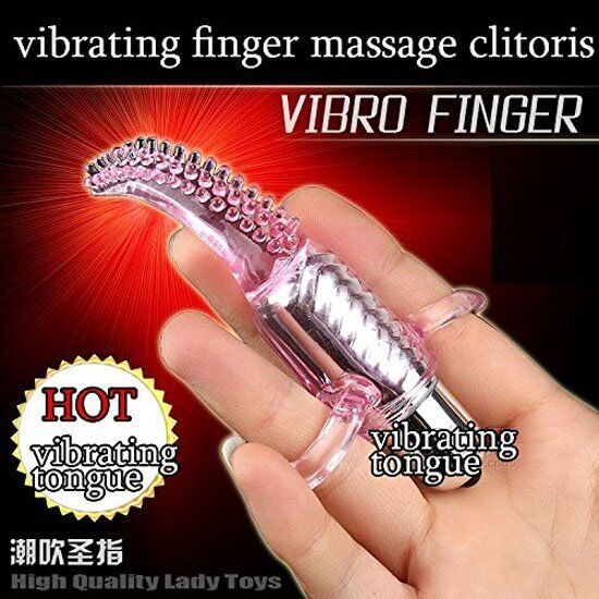 Vibrating Tongue Finger Massager Vibe Vibrator Orgasm Sex-toys for Women