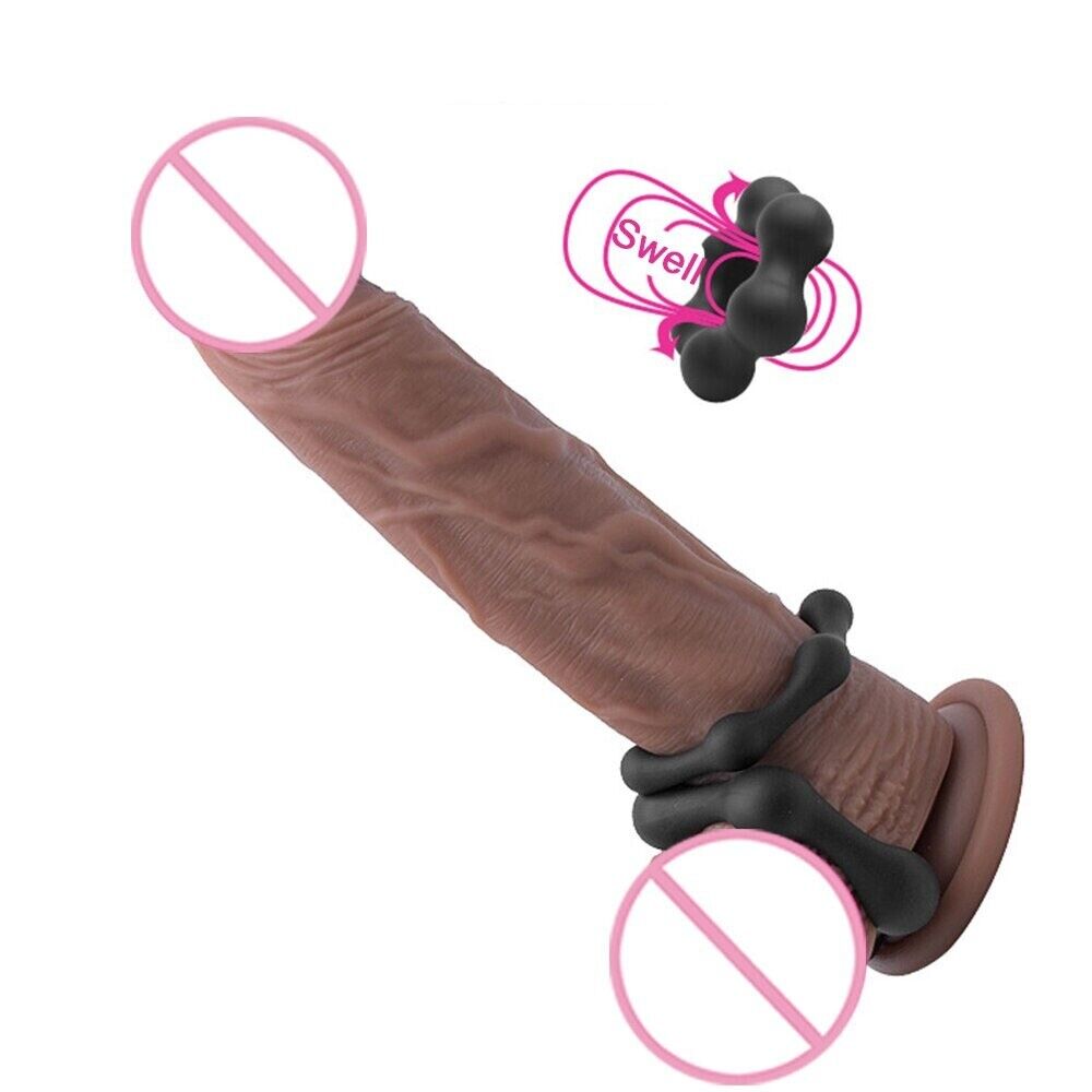 2 Stretchy Silicone Male Penis Enhancer Prolong Delay Sex Cock Ring for Men