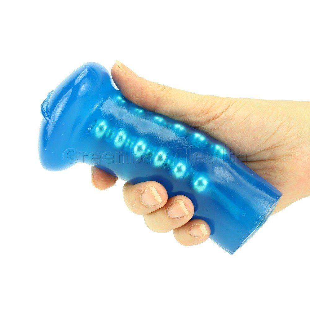 Blue Beaded Discreet Male Masturbator Pocket Pussy Vagina Stroker + Orgasm Beads