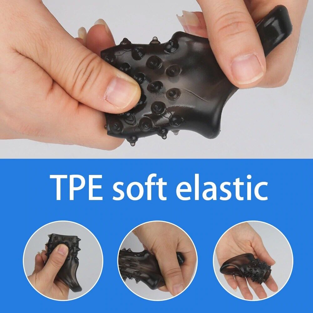 Nubby Male Penis Erection Enhancer Extension Sleeve Cock Cage Ball Ring Sheath