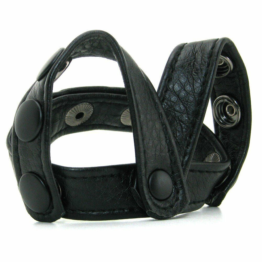 The MachO V-Style Leather Penis Cock Ring & Ball Divider Male Enhancer