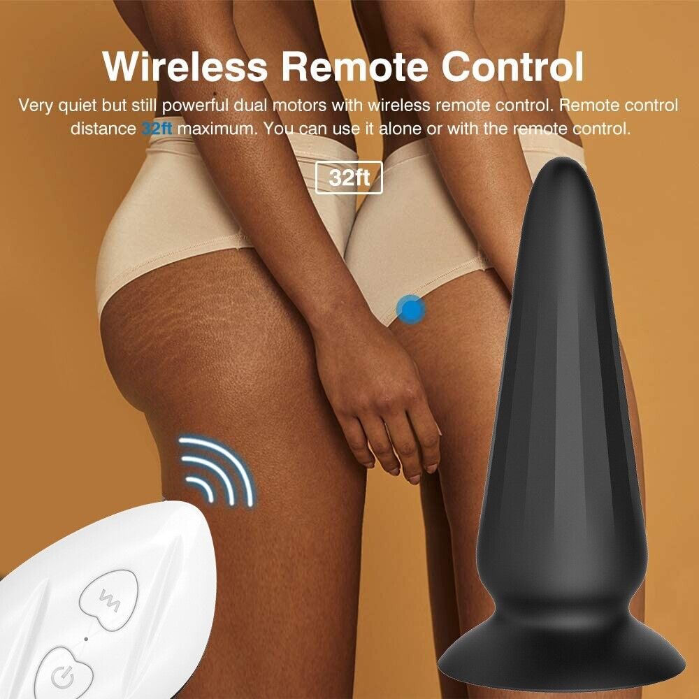Wireless Remote Control Vibrating Anal Butt Plug Vibrator Anal Trainer Sex Toys