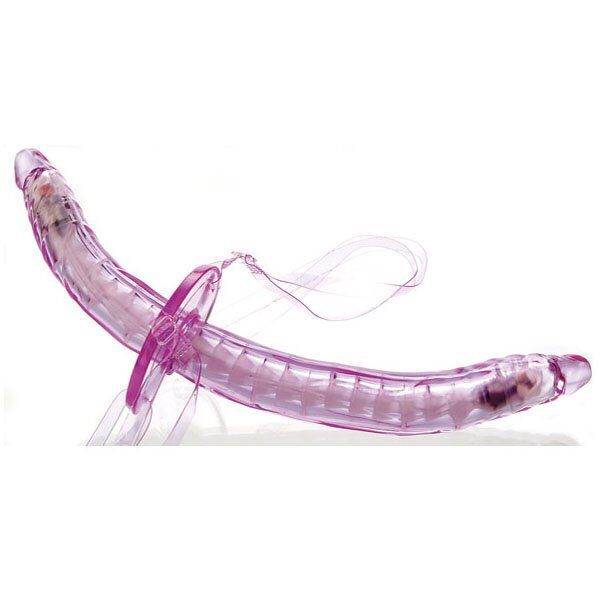 Vibrating Bendable Double Penetration Strap-on Dong Dildo Lesbian Sex-toys