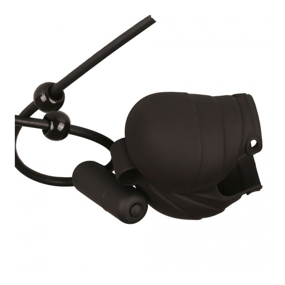 Vibrating Ball Testicle Scrotum Pouch Cinch Penis Cock Ring Male Enhancer Sextoy